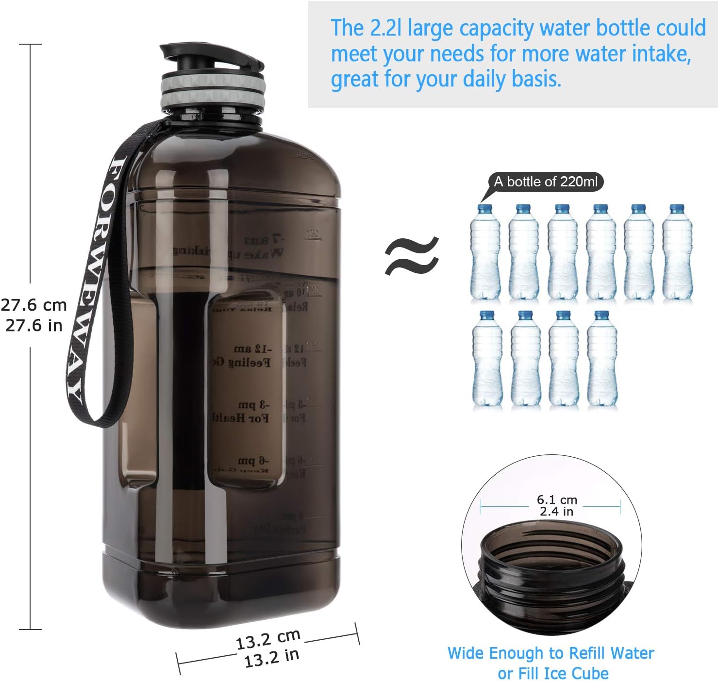 Thumbnail 5 de FORWEWAY 2.2 Litre Triangular Water Bottle