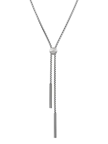 Detalle de LIEBESKIND Ankerkette Edelstahl 85 cm – Y-Kette mit Edelstahl-Silikonverschluss