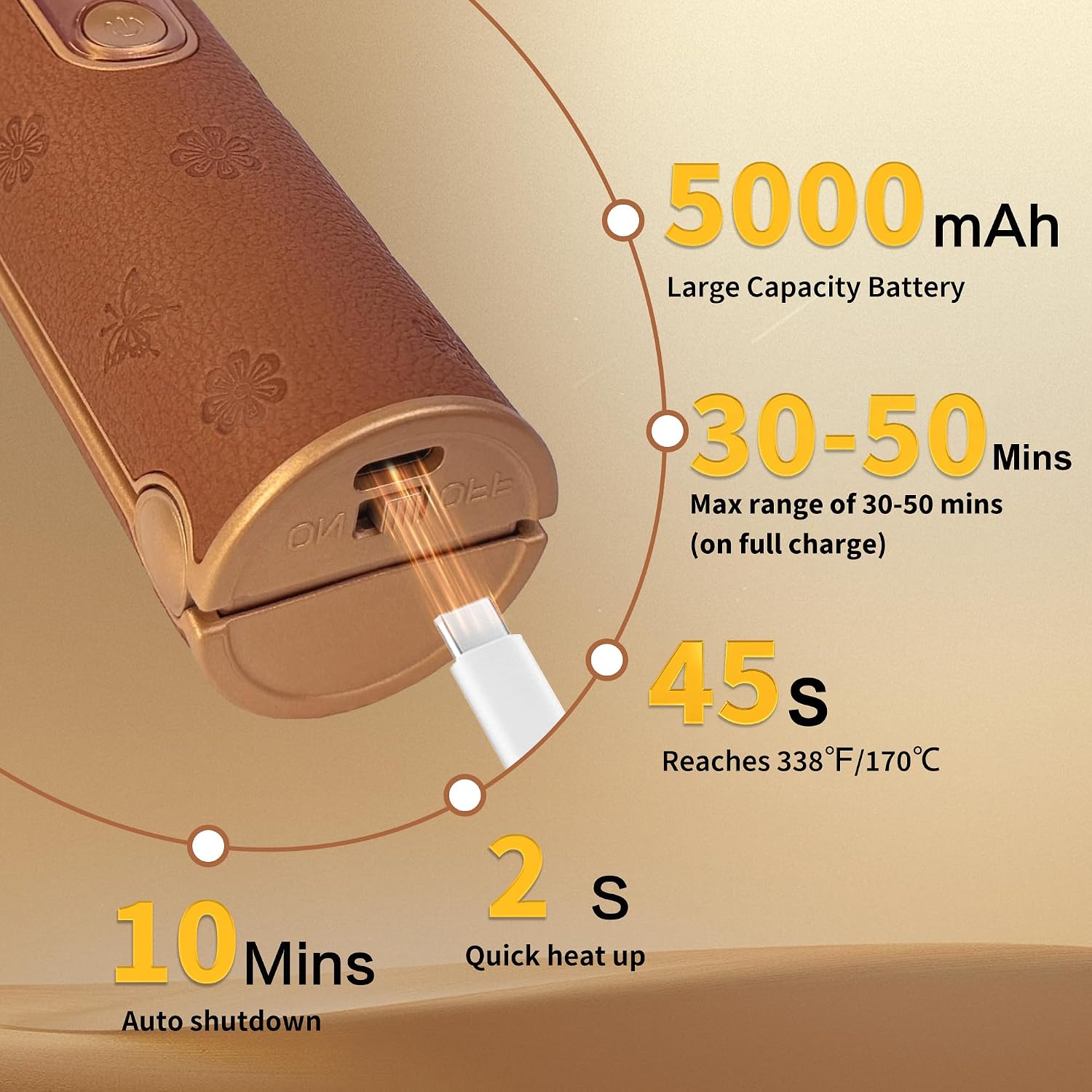 Detalle 2 de Cordless Hair Straighteners 5000mAh portable flat iron