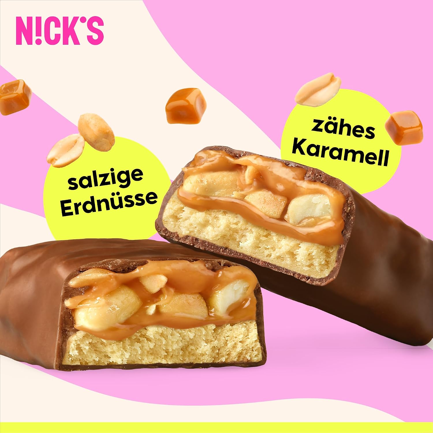 Thumbnail 4 de NICKS Protein Riegel Erdnuss Karamell 50 g
