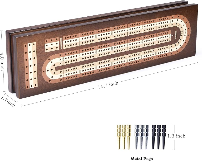 Thumbnail 6 de AMEROUS Wooden Cribbage Board Game with Magnetic Lock 🎲