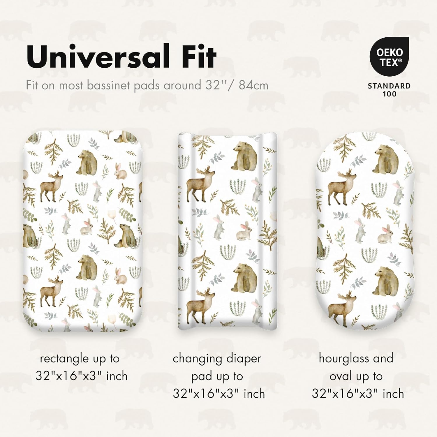 Thumbnail 4 de GLLQUEN BABY 4-Pack Moses Basket Fitted Sheets (Stretch Microfibre, Oeko-tex100) – 81 x 41 x 8 cm