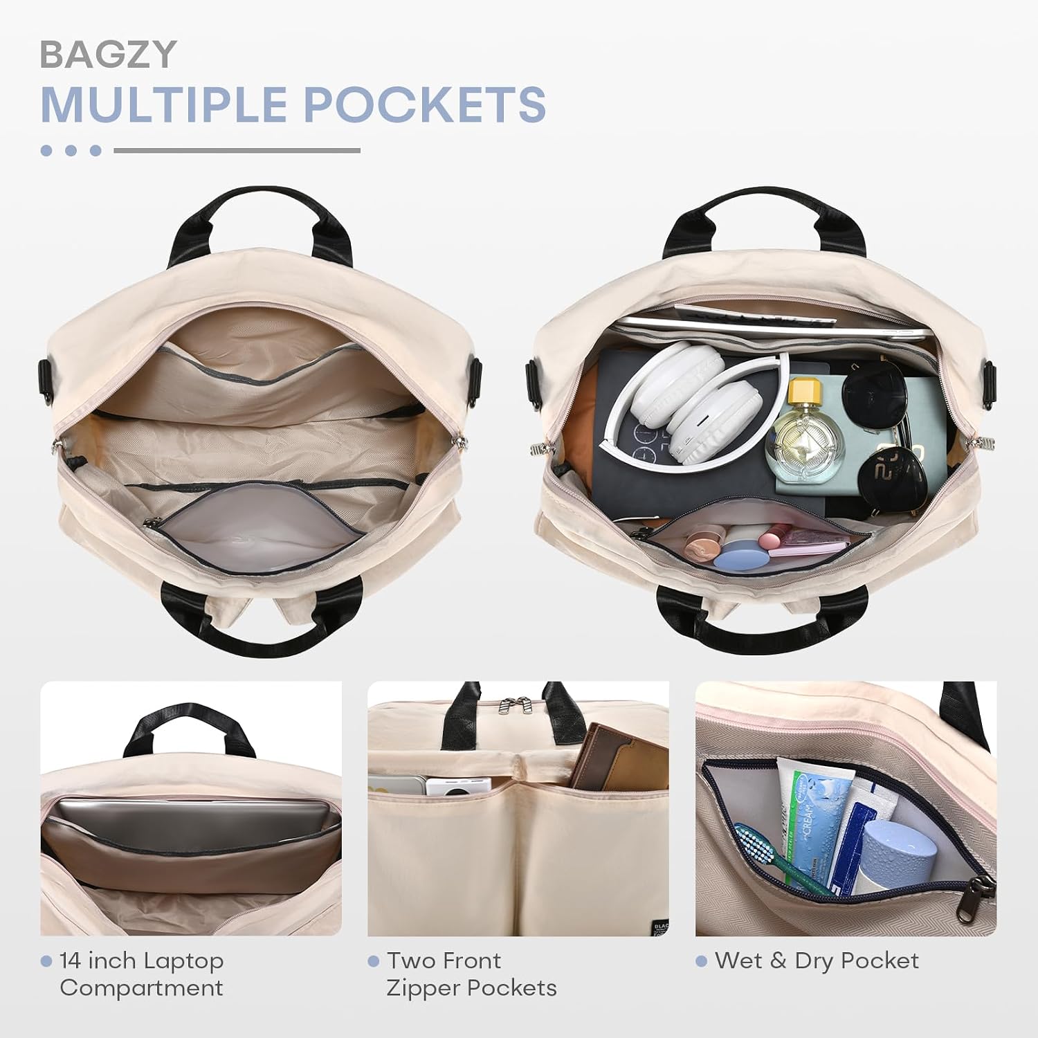 Thumbnail 3 de BAGZY Sac de Voyage 40x30x10 cm – Cabine etSport, Étanche et Polyvalent pour Voyage Court
