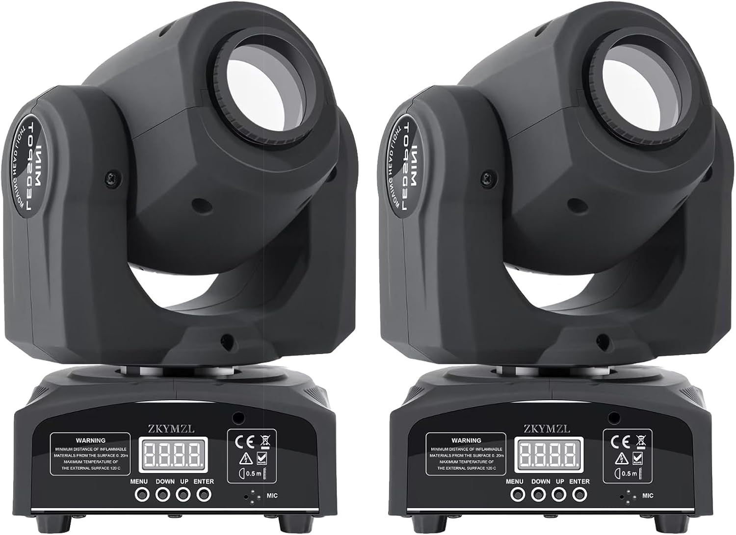 Detalle de ZKYMZL TY-60 25W LED Moving Head DJ Lights, 2-Pack with DMX512, 8 Colors and Gobos