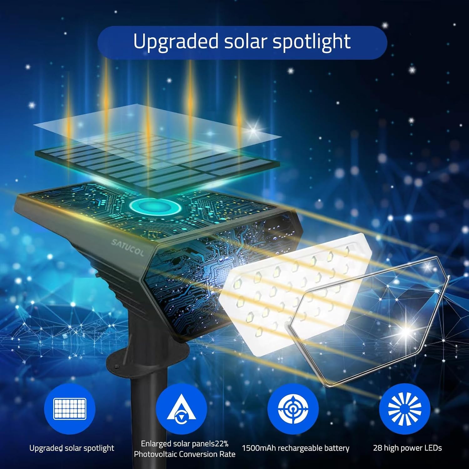 Detalle 2 de Satucol spots solaires IP65, 6 unités