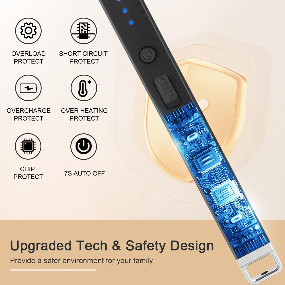Detalle de SUPRUS SDE-XH708-B – zapalniczka łukowa USB z blokadą bezpieczeństwa
