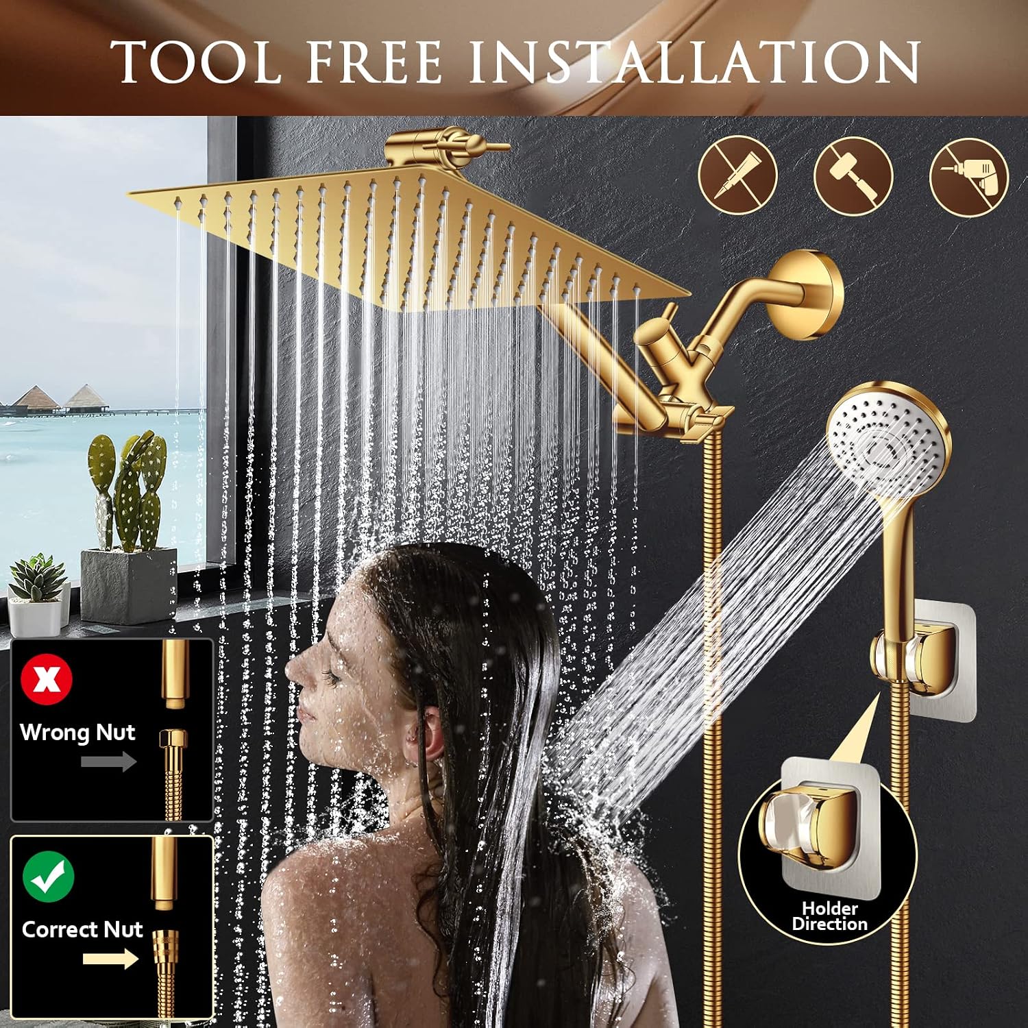 Thumbnail 6 de Beekim Shower Head Combo, 10-Inch