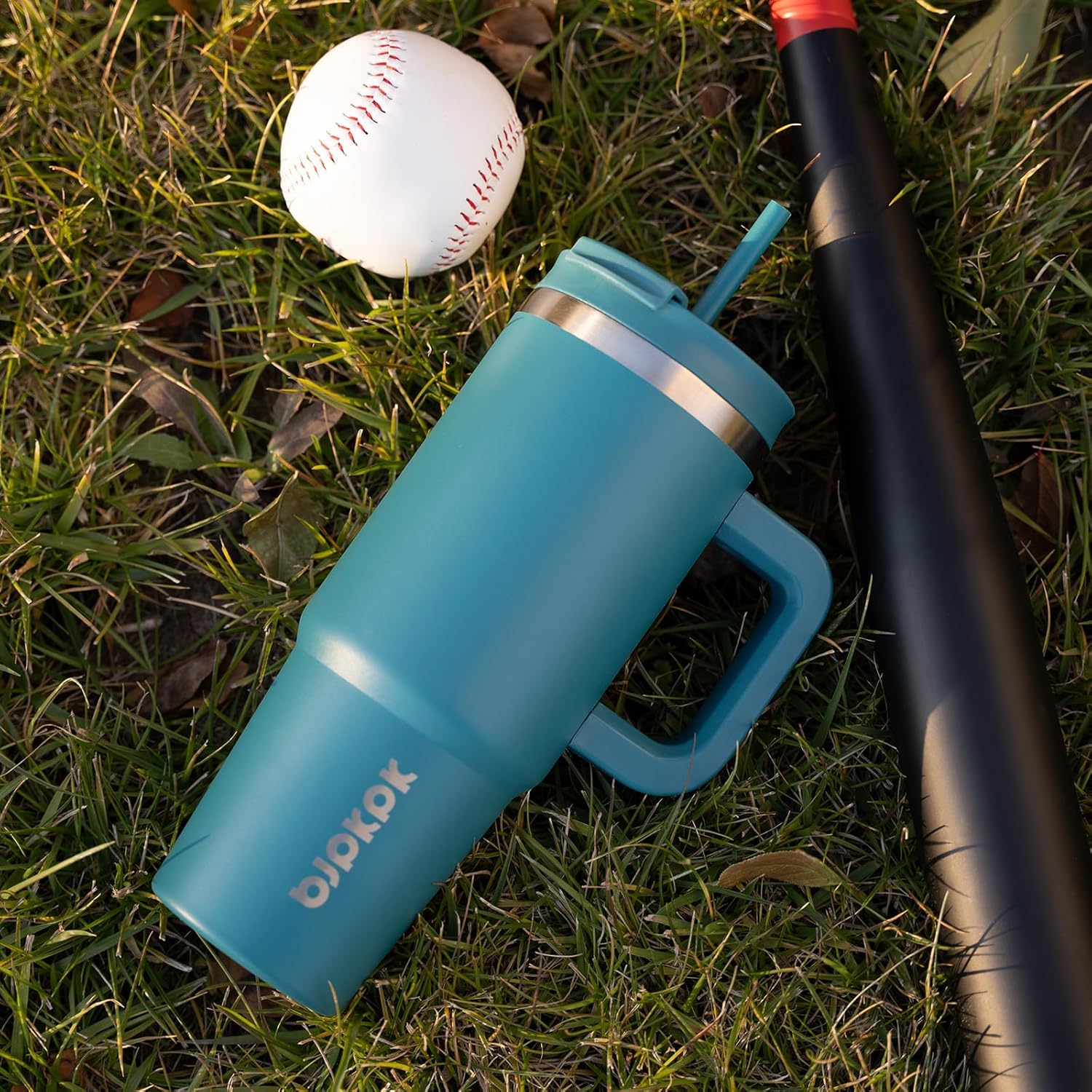Thumbnail 4 de BJPKPK 30 oz Stainless Steel Insulated Tumbler With Handle (Lavender Green) and Straw