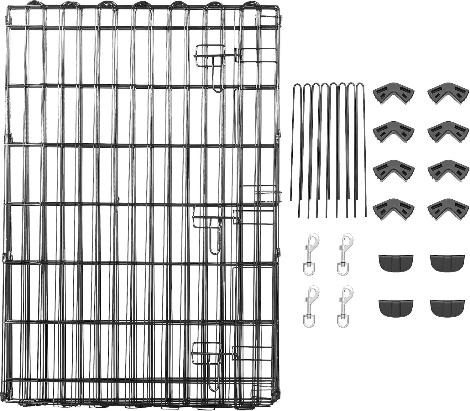 Thumbnail 3 de Amazon Basics Parc de jeu en métal pliable pour chiens et animaux – 8 panneaux, porte, 91 cm – Noir (Octogonal)