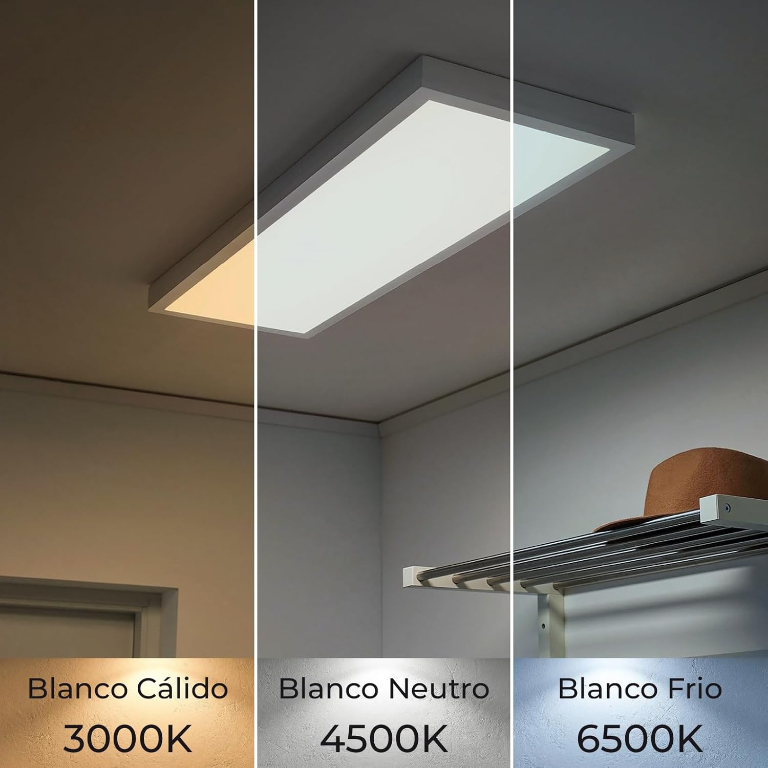 Thumbnail 2 de LED ATOMANT Plafón LED Panel de superficie 120x30 cm 48W con CCT (selector 3000/4500/6500K) y driver incluido