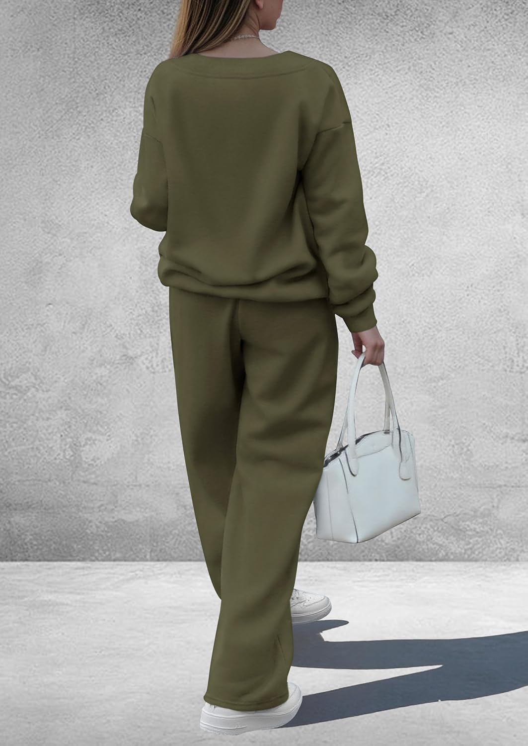 Detalle 2 de PRETTYGARDEN Women's V-Neck Sweatsuit Set