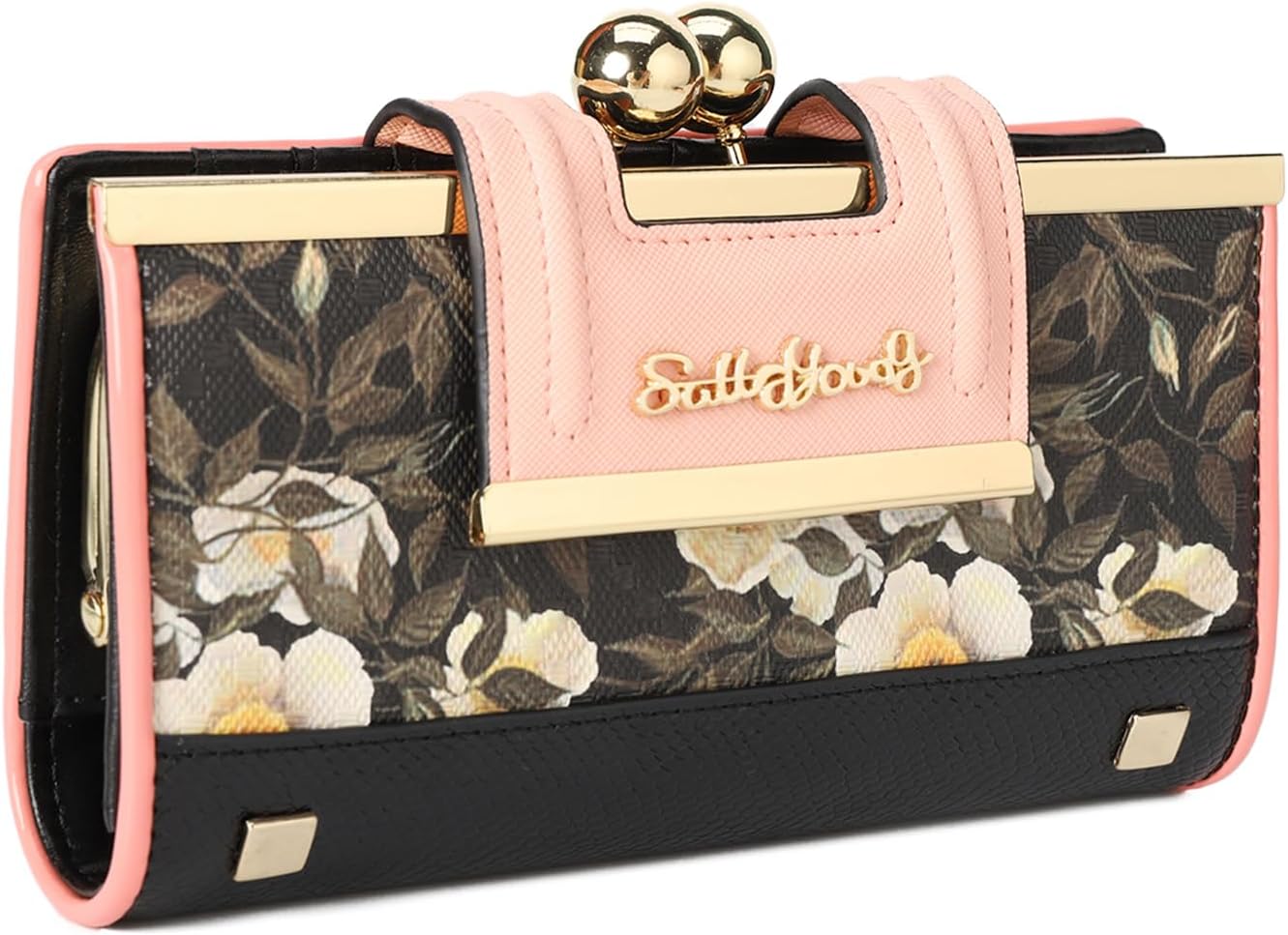 Thumbnail 5 de Gladdon Portefeuille femme motif floral vintage fond noir – 10 emplacements cartes + fenêtre transparente