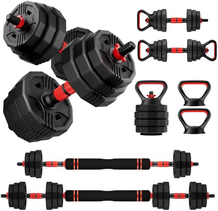 Detalle de UNNMIIY Adjustable Dumbbell Set, 5-in-1 with Non-Roll Plates