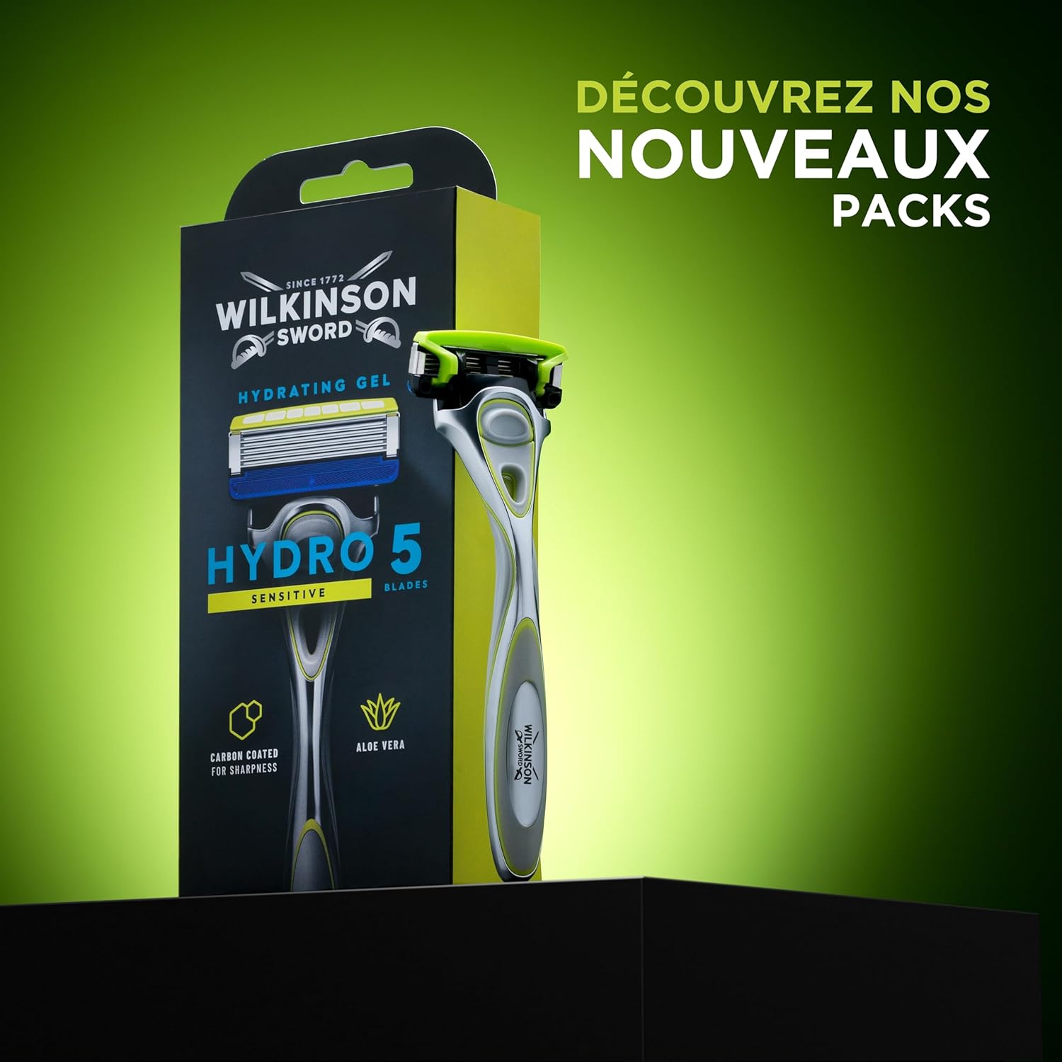Detalle de Wilkinson Sword Hydro 5 – Rasoir Sensitive pour Homme avec Gel hydratant et lames de précision (pack 4 recharges)