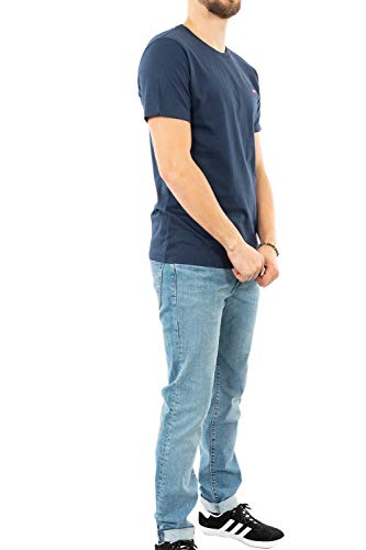Detalle 2 de Levi's Ss Original Housemark Tee T-Shirt Homme – Cotton, logo brodé, bleu dress XS