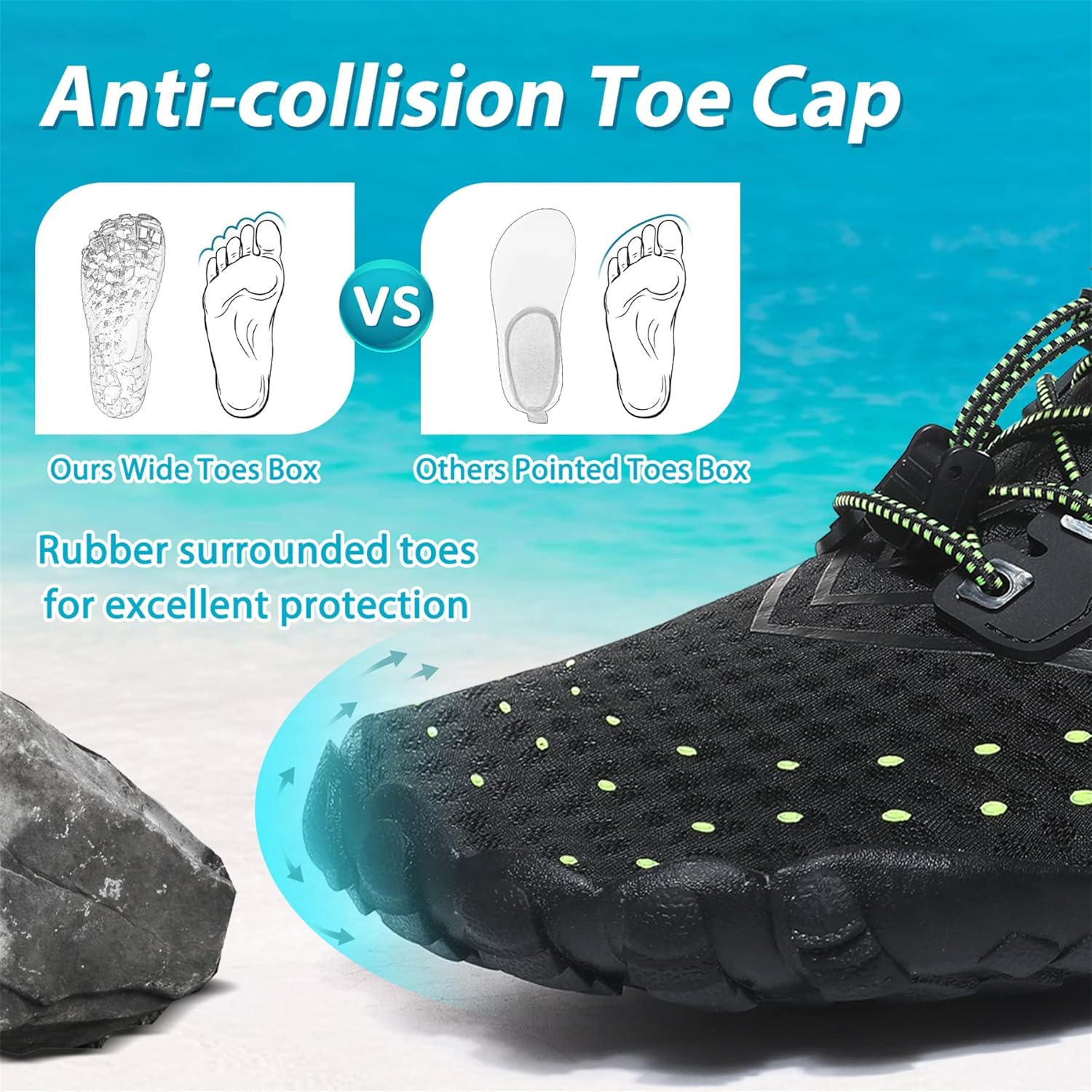 Detalle de Scarpe da Acqua Unisex: Scarpe da Mare leggere, con drenaggio doppio e asciugatura rapida