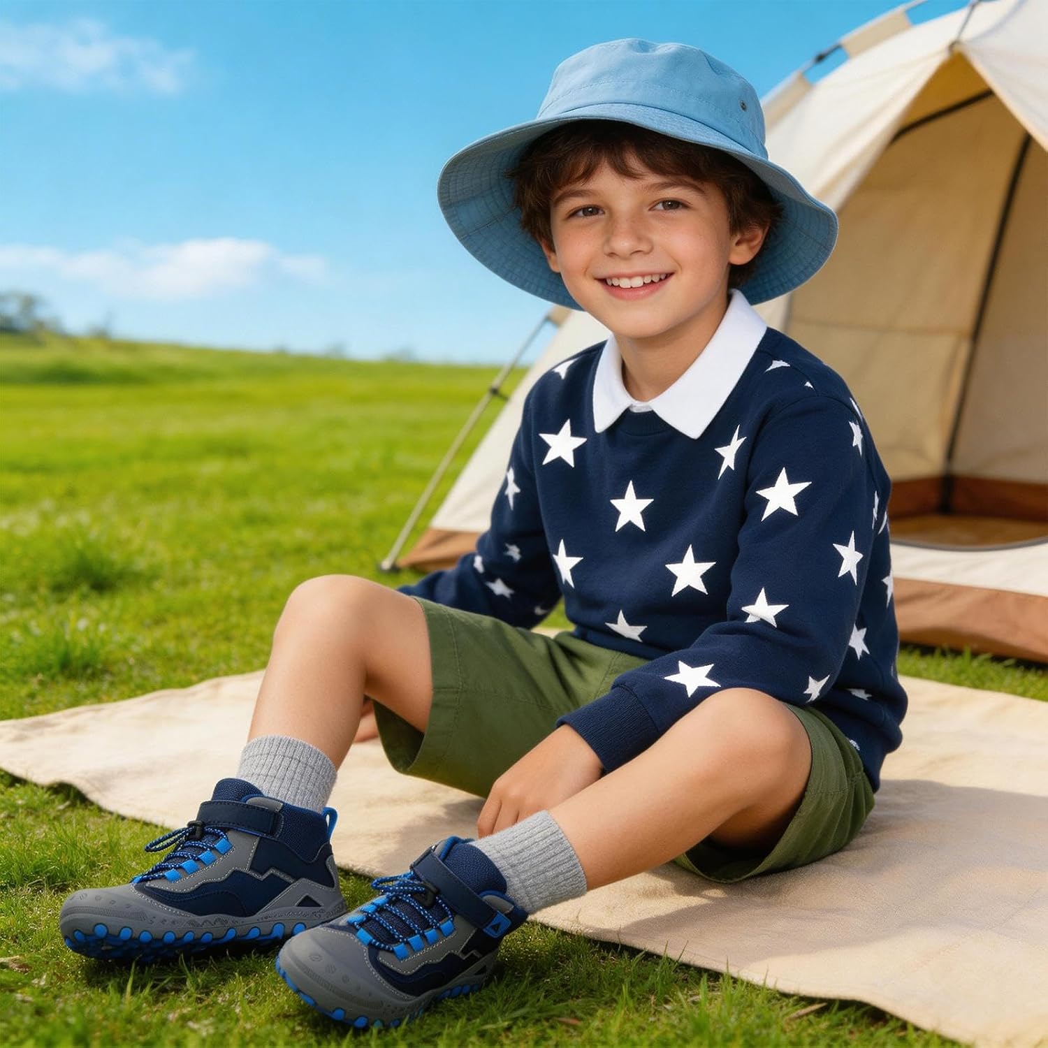 Detalle de Mishansha Kids Hiking Boots with Oxford Upper