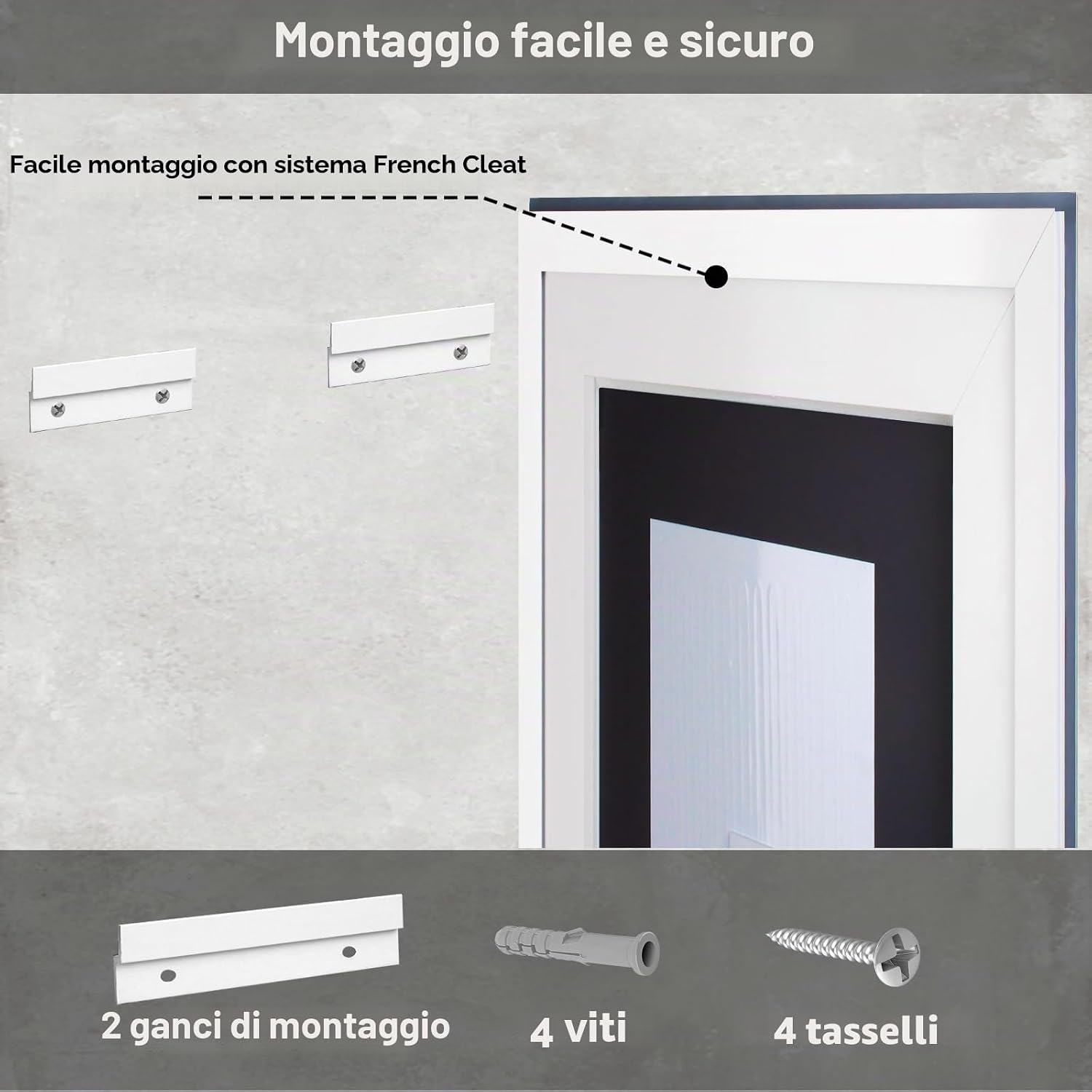 Thumbnail 6 de Simusi 40x60 cm Specchio Bagno con Luce LED, IP44, Anti-appannamento e Tre temperature di colore