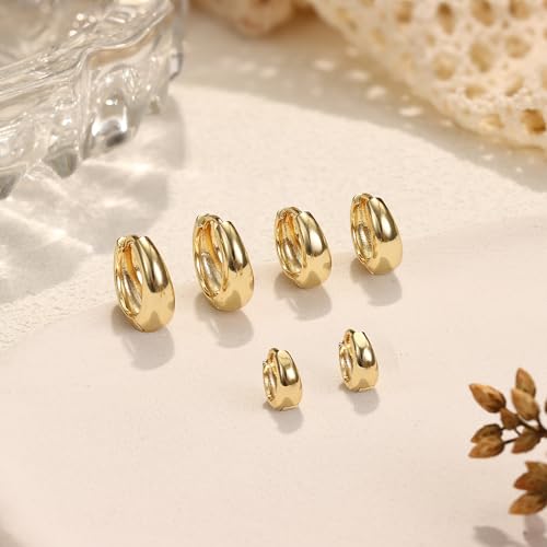 Thumbnail 6 de Chriscoco Gold Hoop Earrings for Women – Chunky Silver Hoop Earrings