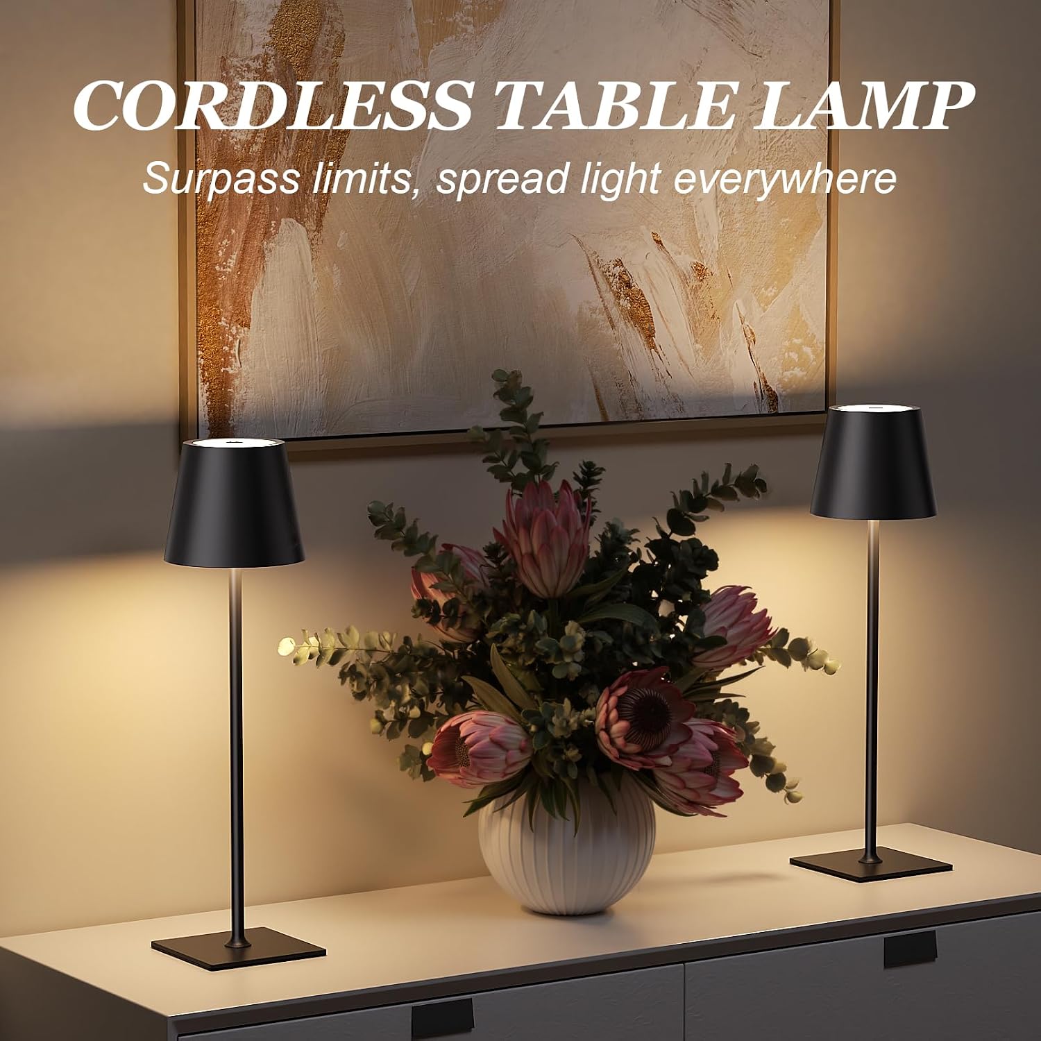 Thumbnail 6 de Kakanuo 9RT81 Cordless Table Lamps, 2-Pack with 3 Color Temperatures