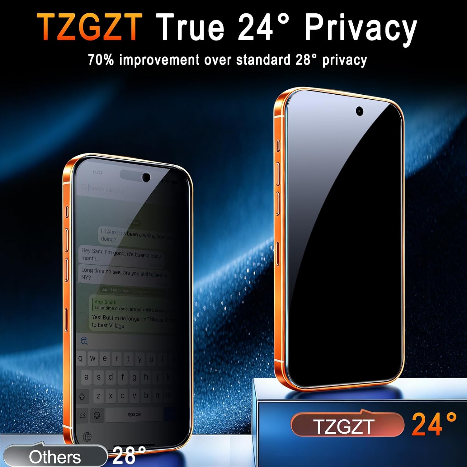 Detalle de TZGZT 3 Pack Privacy Screen Protector for iPhone 17 Pro Max