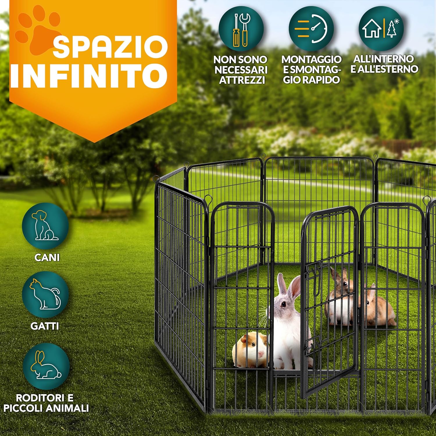 Thumbnail 5 de TRESKO Recinzione 80 cm per cani