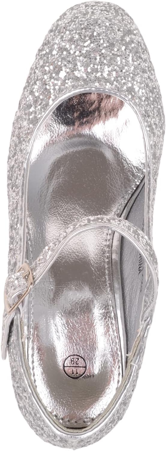 Detalle de ABSOLUTE FOOTWEAR Kids Girls Heeled Sparkly Glitter Party Shoes