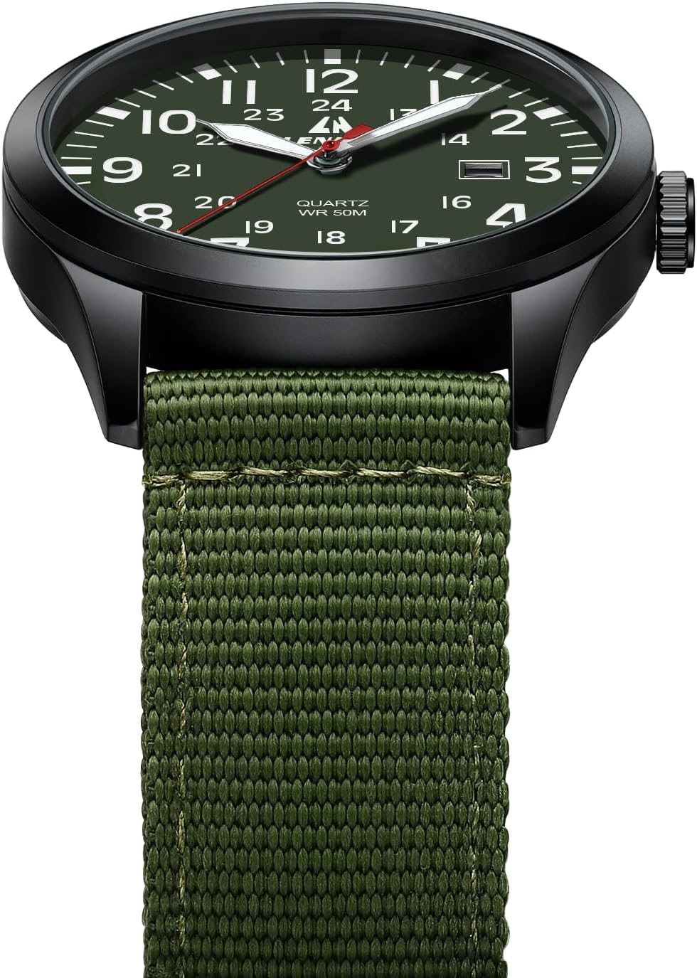 Thumbnail 3 de LN LENQIN Men’s Military Analog Quartz Watch with Date & Nylon Strap (Waterproof to 3 ATM)