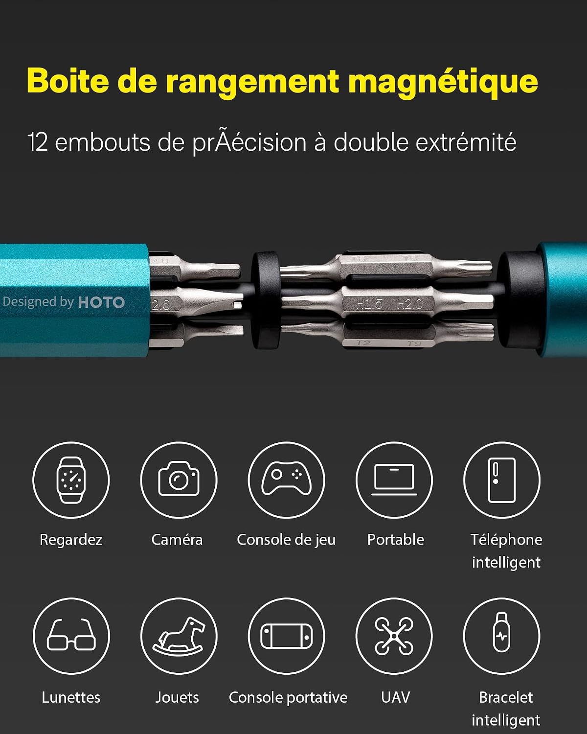Detalle de HOTO Kit tournevis 24 en 1 pour électronique