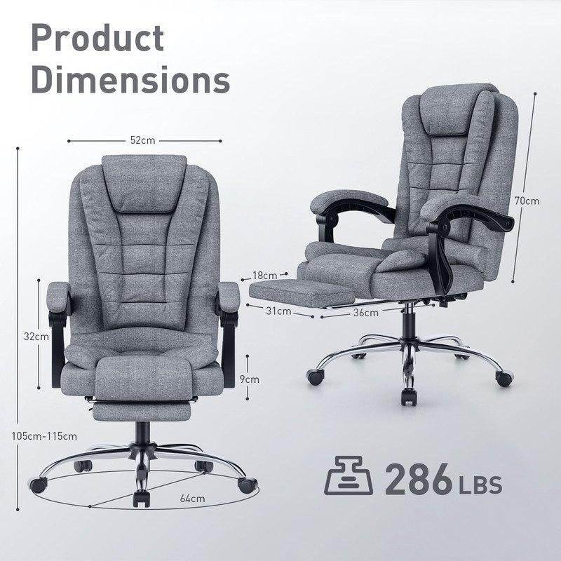 Detalle 2 de Naspaluro silla de oficina ergonómica gris oscuro