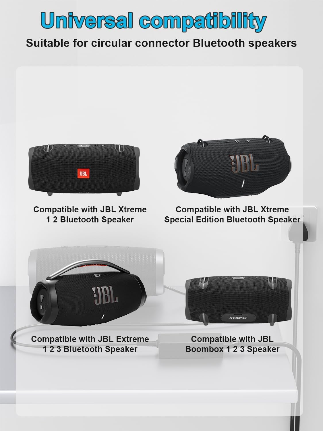 Detalle de HSXIRQA 19 V-laddare för JBL Xtreme och Boombox, 65 W, rundkontakt