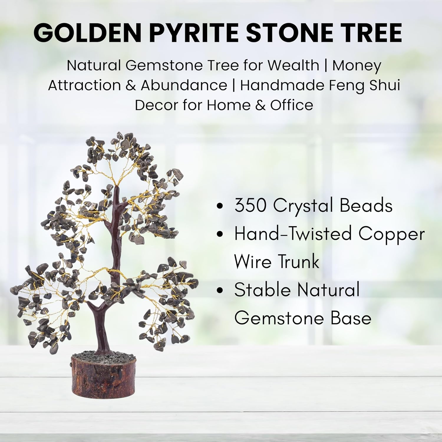 Detalle de RebuyPyrite Tree (Big) – Natural Handmade Pyrite Gemstone Tree for Abundance and Prosperity