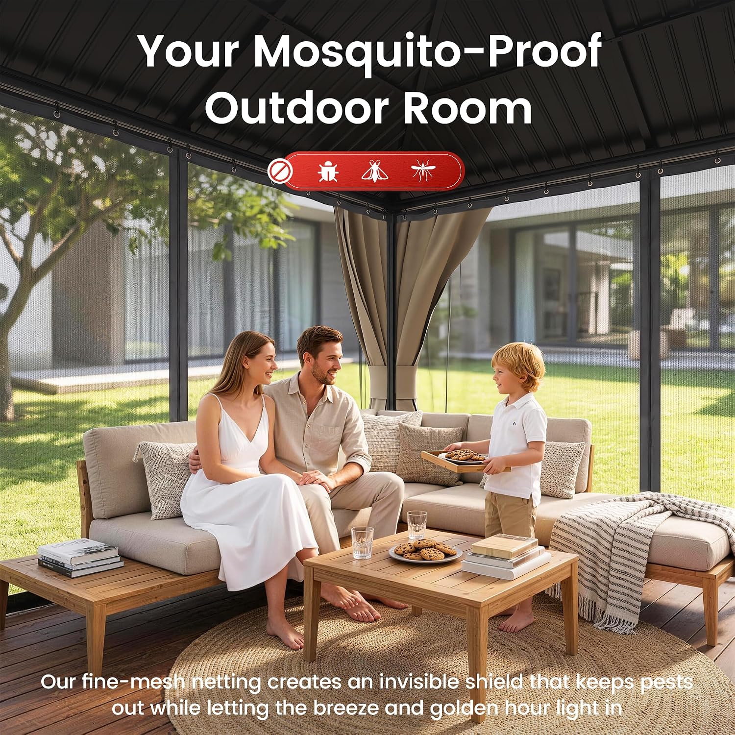 Detalle de Amopatio Hardtop Gazebo 10x12FT