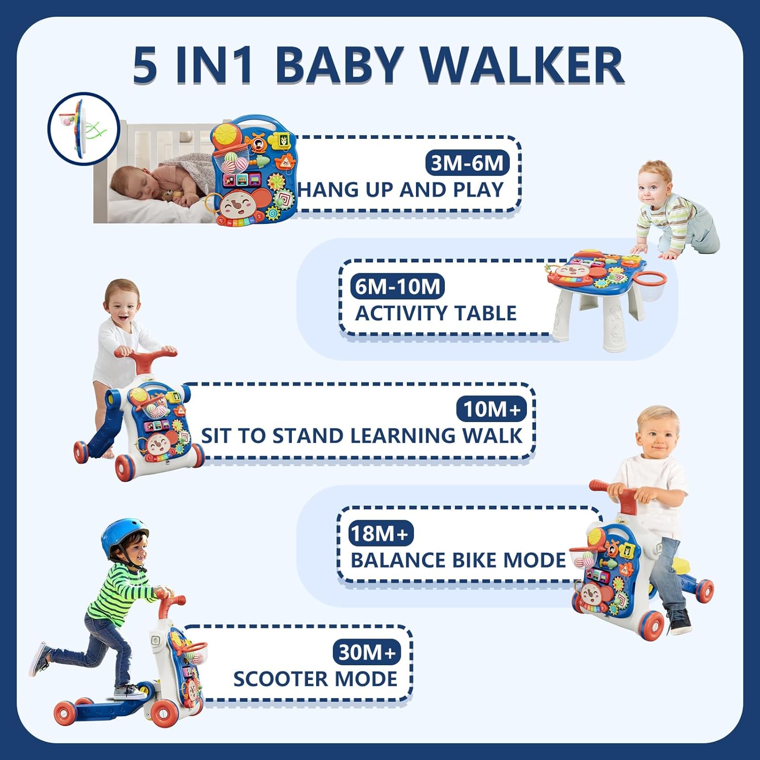 Thumbnail 1 de HYES 5 in 1 Baby Push Walker