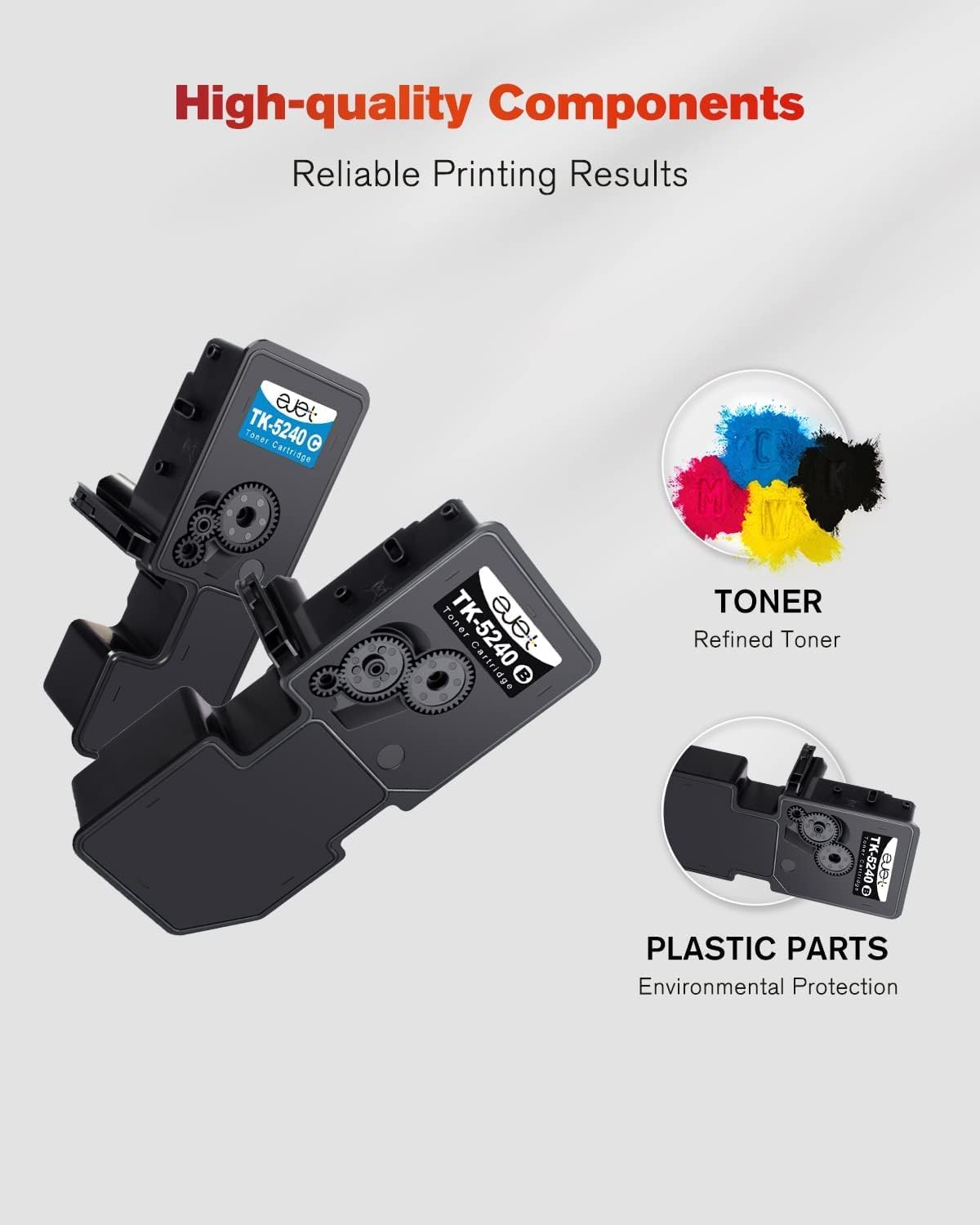 Thumbnail 3 de ejet TK-5240 4-Pack Compatible Toner for Kyocera TK-5240 (Black, Cyan, Magenta, Yellow)
