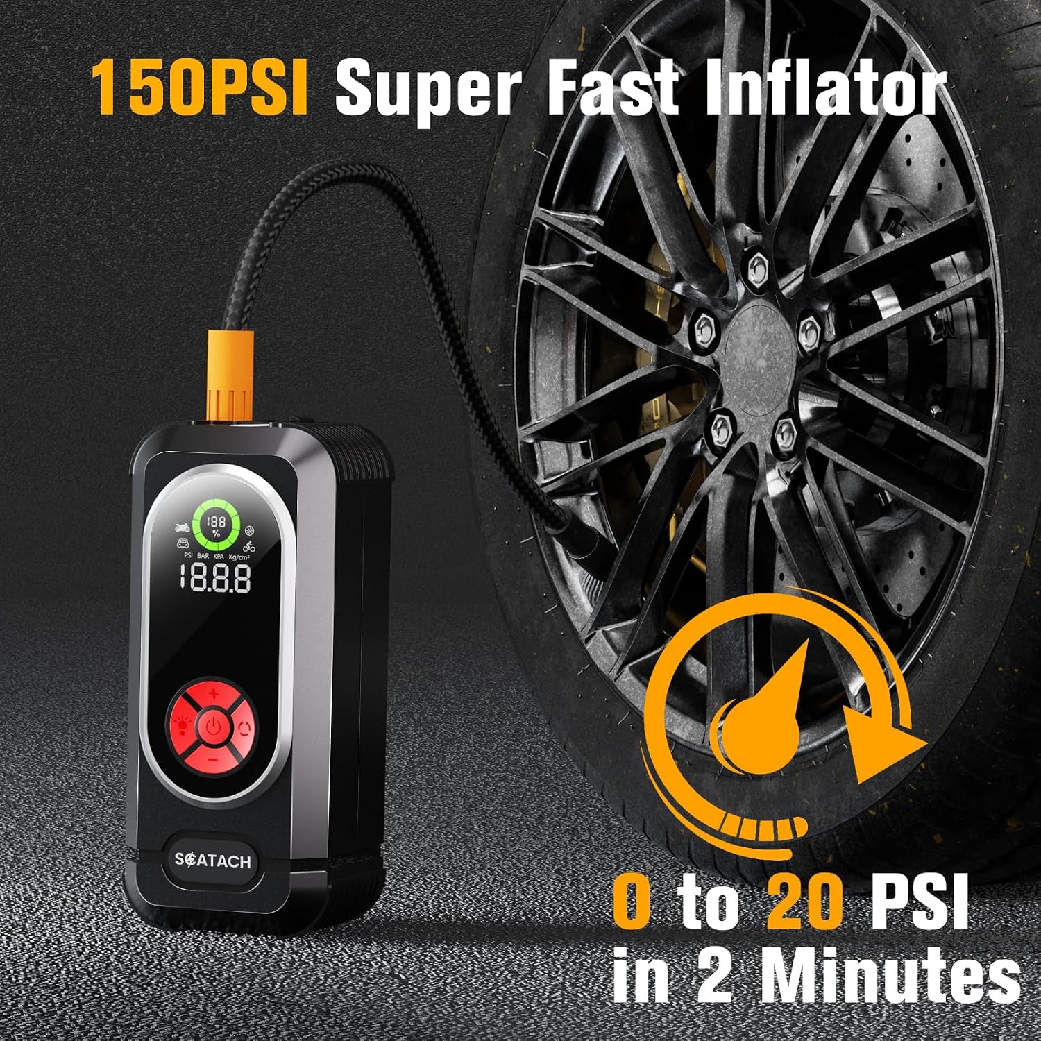 Detalle de Jump Starter with Air Compressor 150 PSI