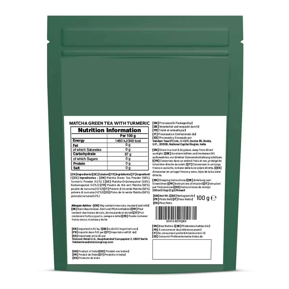 Detalle 2 de VAHDAM Matcha-Teepulver 100 g 🍵