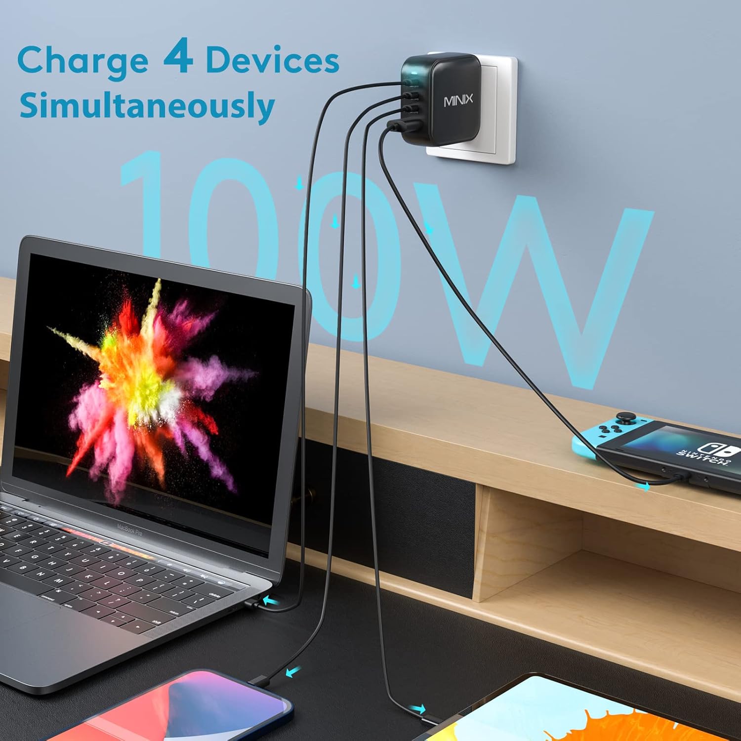 Thumbnail 5 de MINIX NEO P3 100W GaN 4-Port Charger ⚡