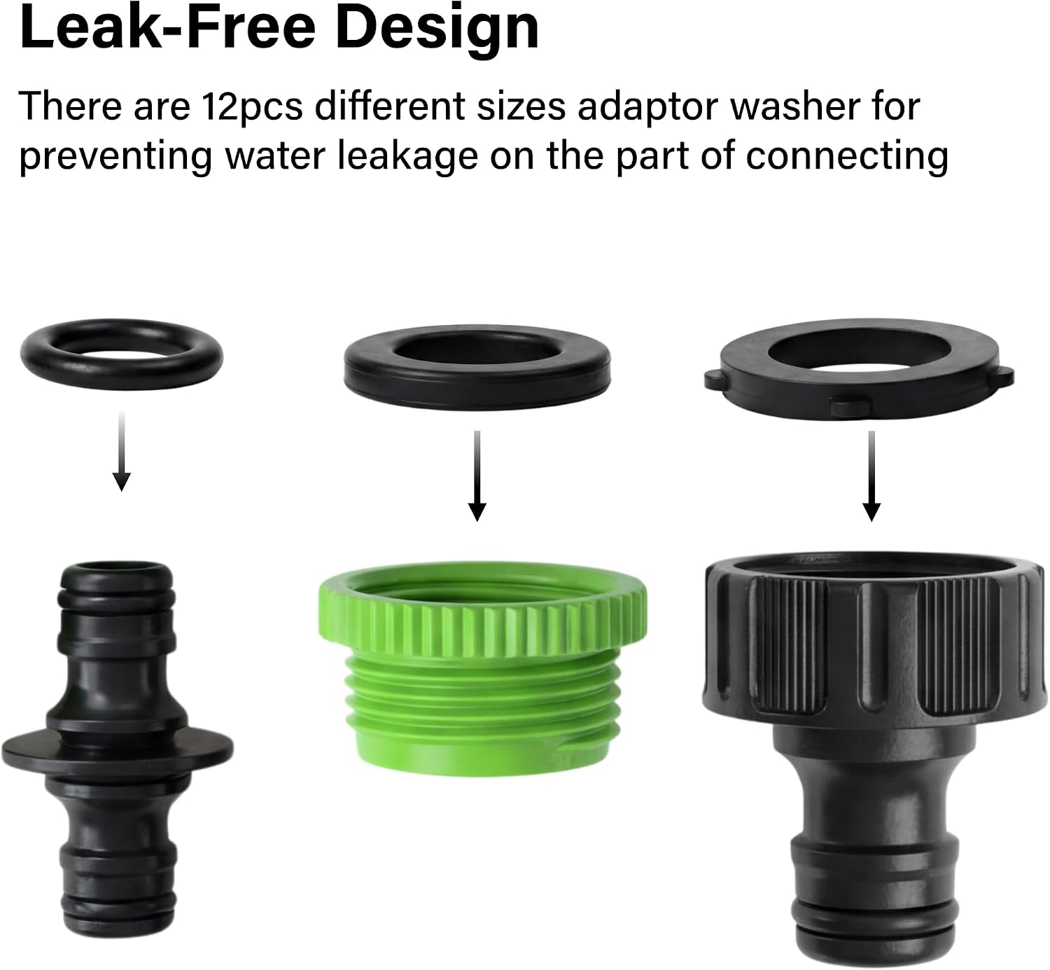 Thumbnail 4 de Garden Hose Connector Set 24 Pack with 1 Nozzle, 5 Hose End Connectors, Waterstop and Tap Adaptors