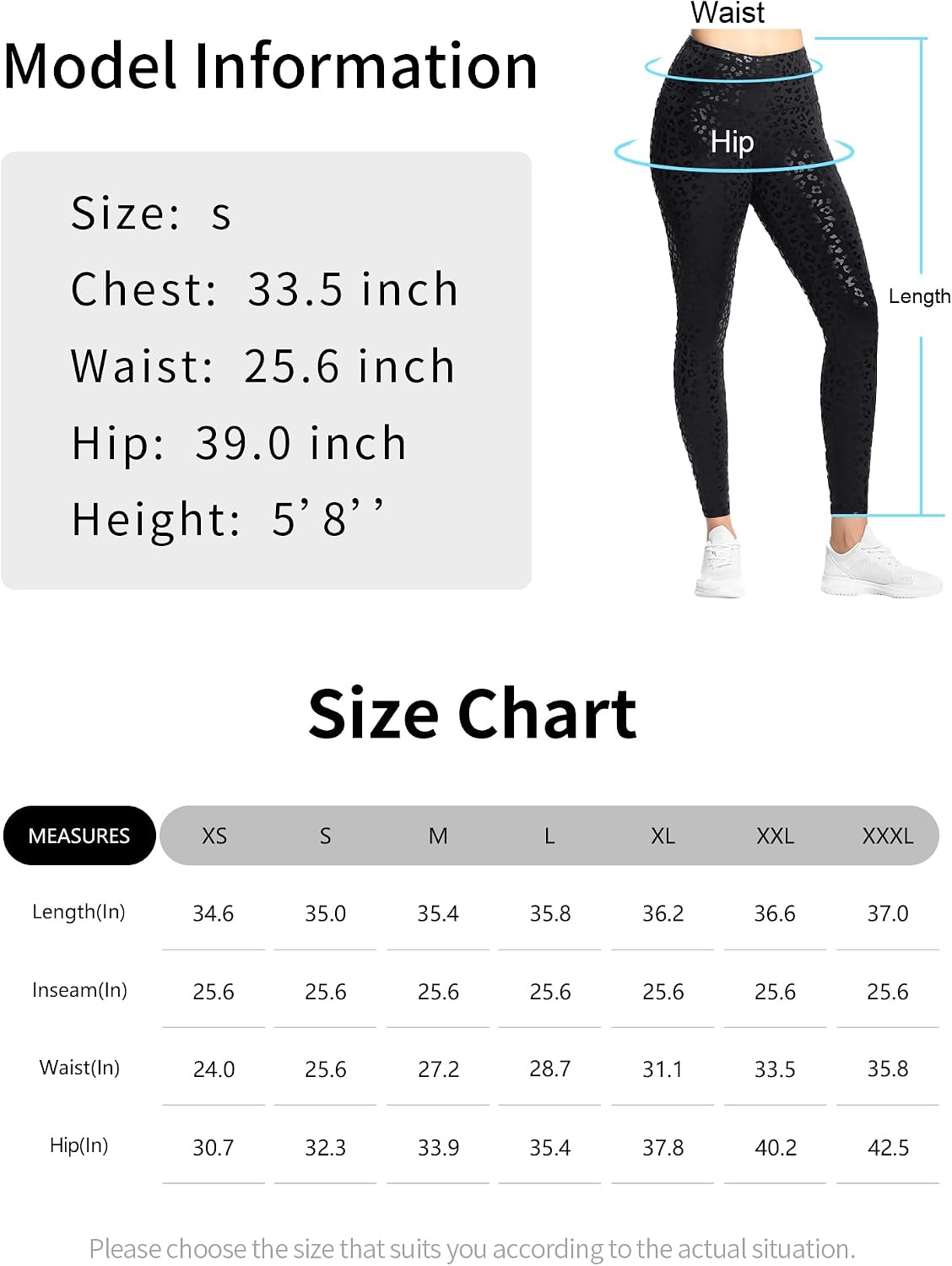 Thumbnail 6 de THE GYM PEOPLE High Waist Sports Leggings with 4-Way Stretch and Hidden Pockets
