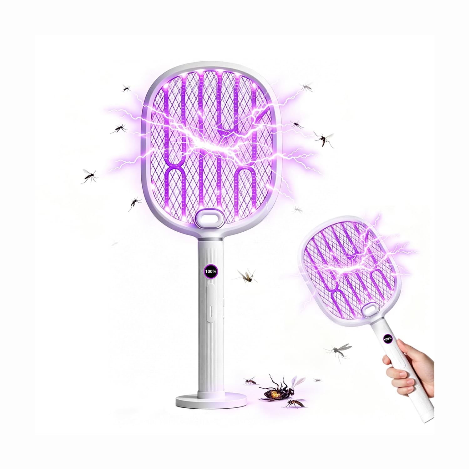 Detalle de 4-in-1 New Upgrade Electric Fly Swatter – 4000V-1S Rapid Mosquito Killer