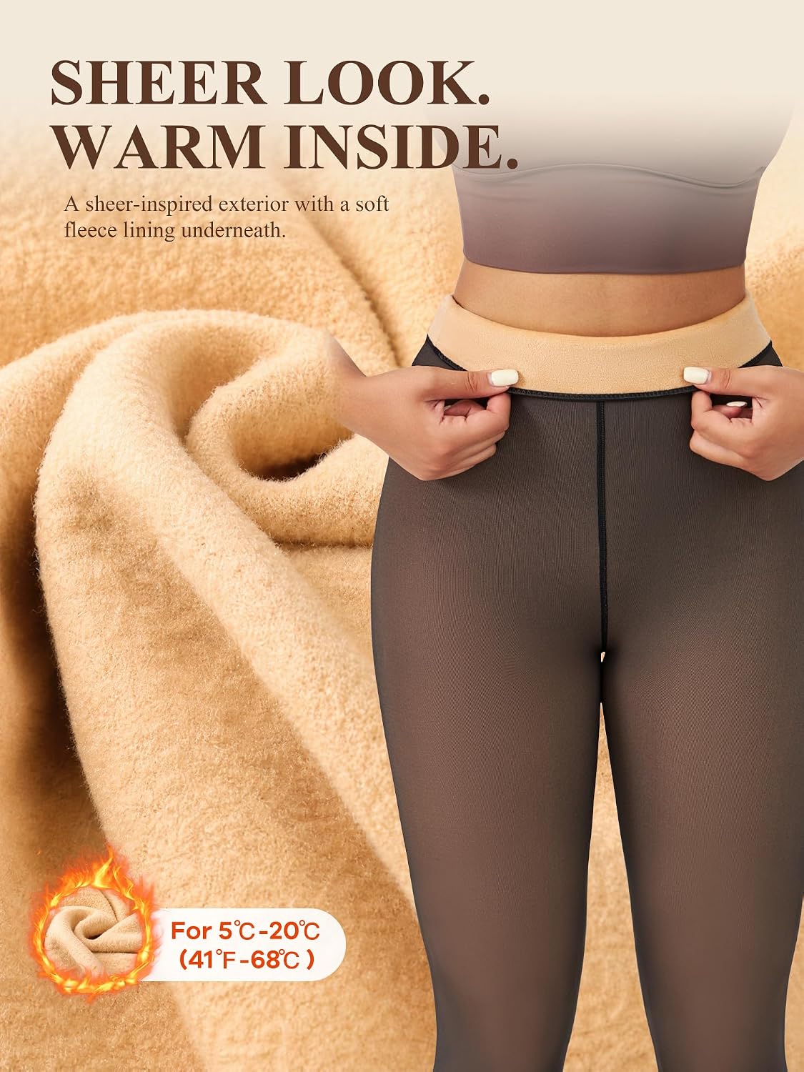 Detalle 2 de Zoe Cubby Fake Sheer Thermal Tights 32°F