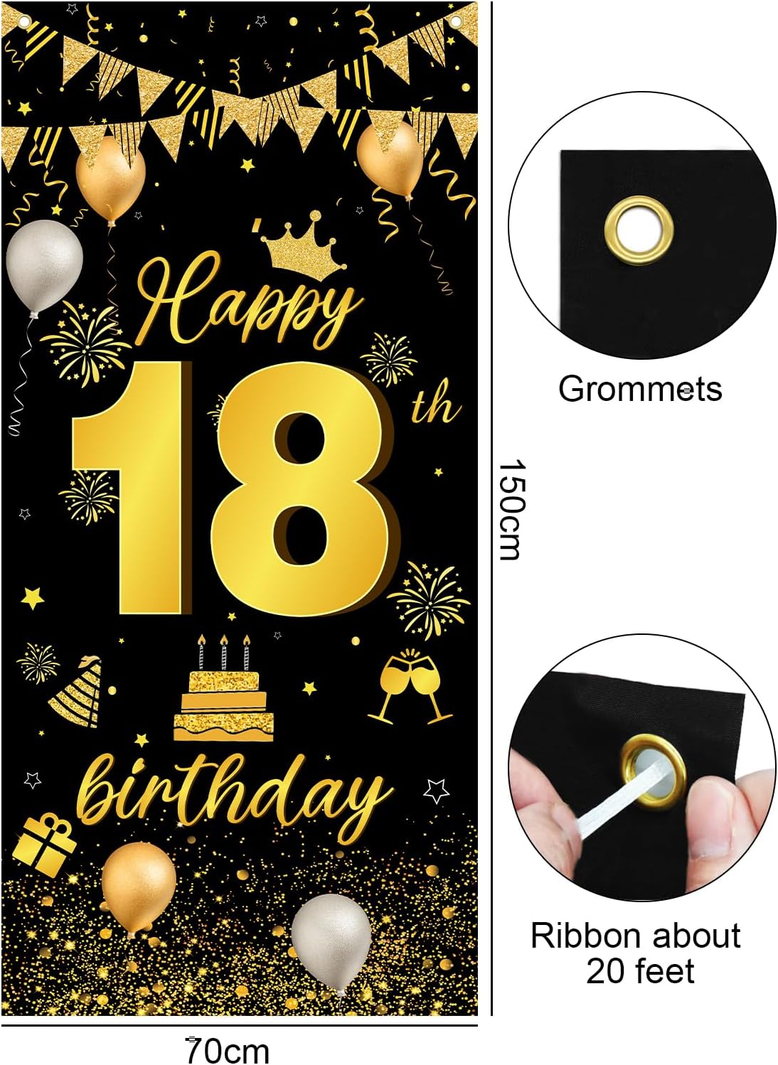 Thumbnail 1 de 18th Birthday Decorations 18 Balloons Party Supplies 🎈