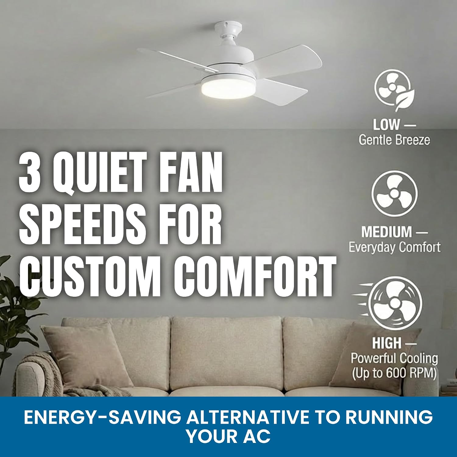 Detalle 2 de Bell+Howell Socket Breeze 15.4" Socket Fan Light with Remote Control
