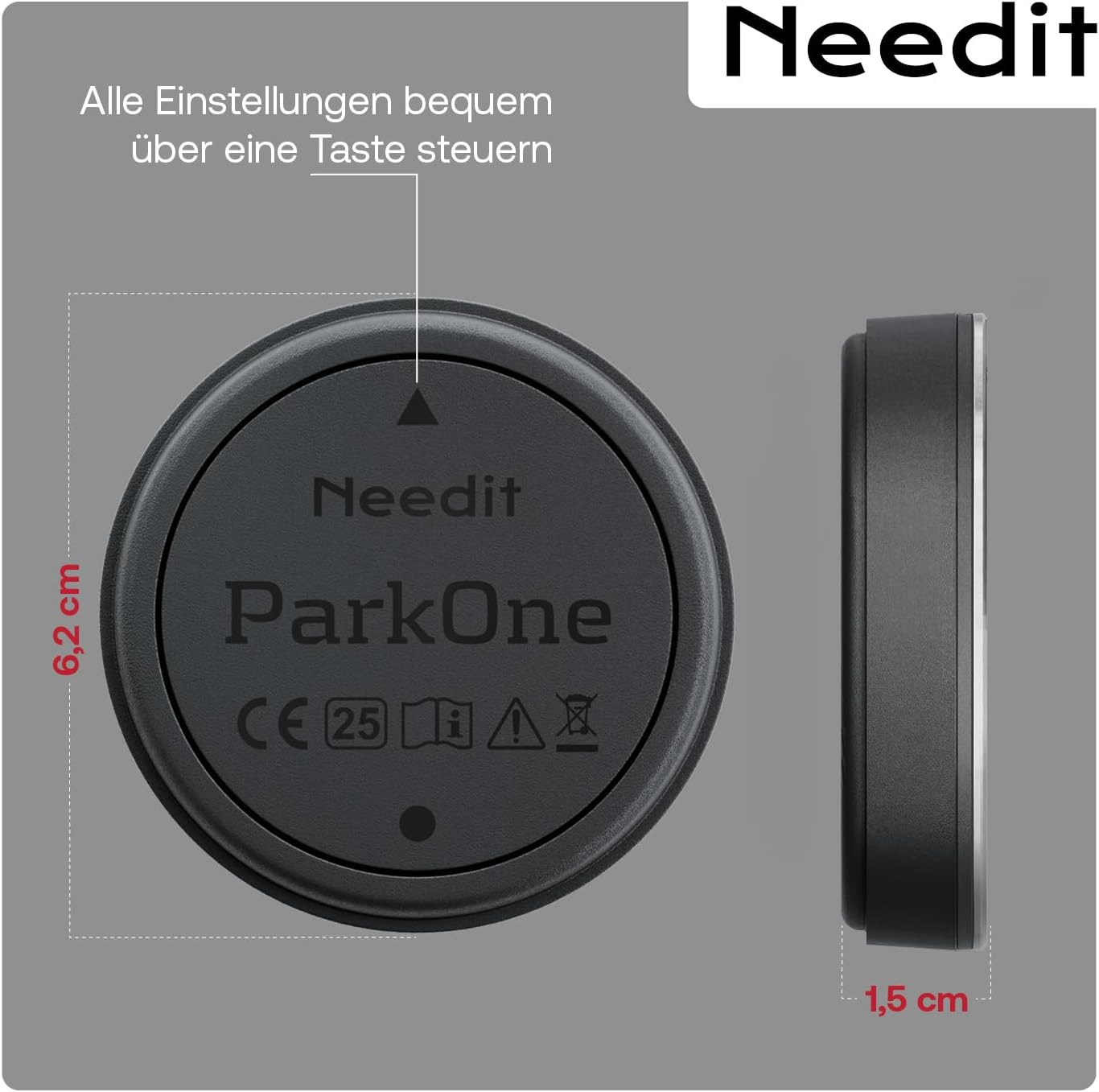 Thumbnail 4 de Needit ParkOne (NEUES Modell 2026) – elektronische Parkscheibe mit automatischer Parkzeiterfassung
