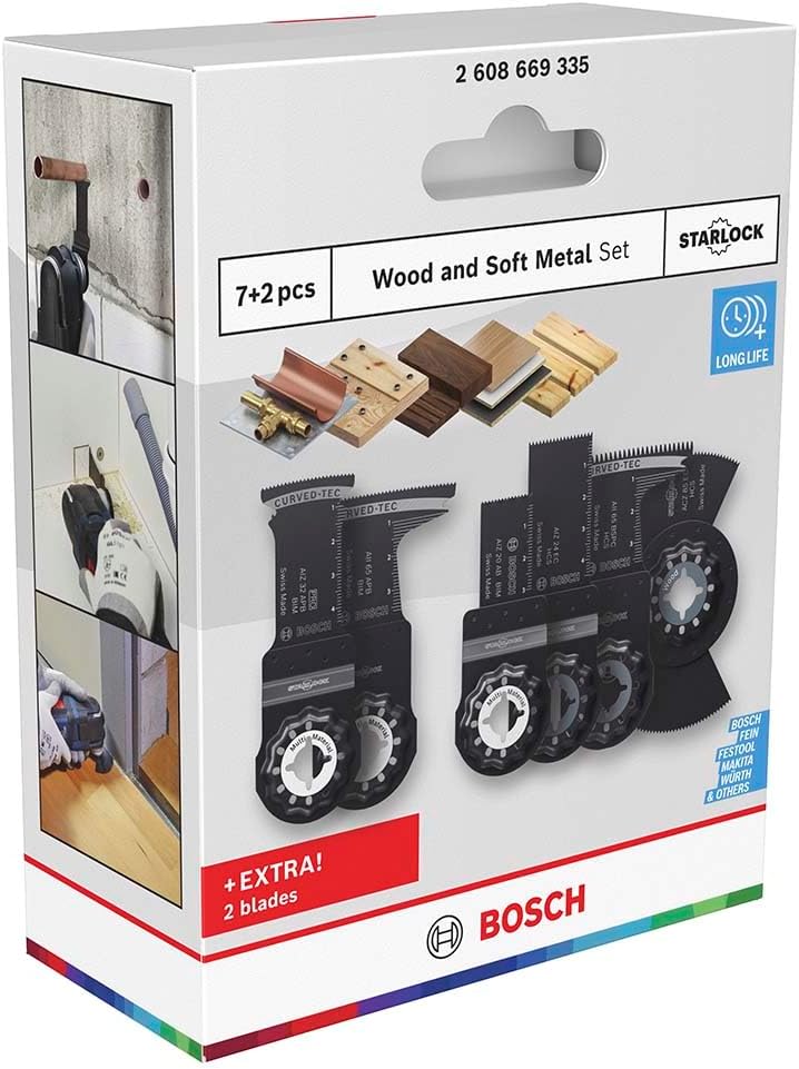 Thumbnail 1 de Bosch 9x set di lame per legno e metallo tenero con attacco Starlock (9 pezzi) – per utensile multifunzione
