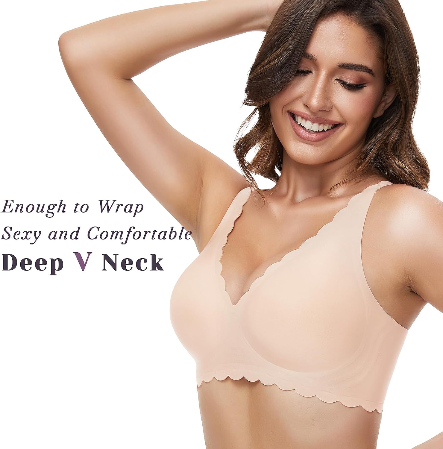 Detalle de GXOULRRA Seamless BH für Damen mit Tief-V