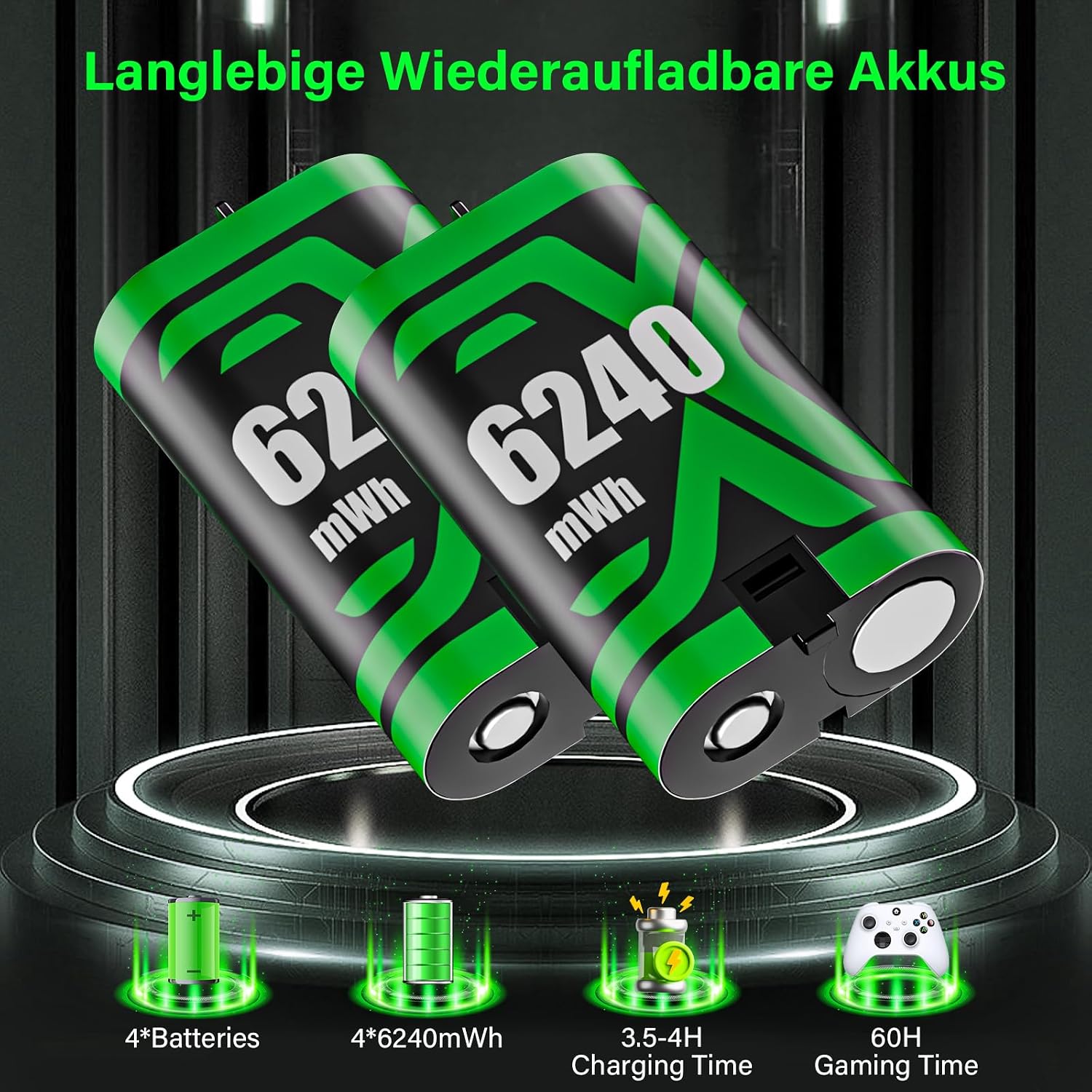 Thumbnail 4 de ZRZLMVP Xbox Controller Akku 4x6240mWh