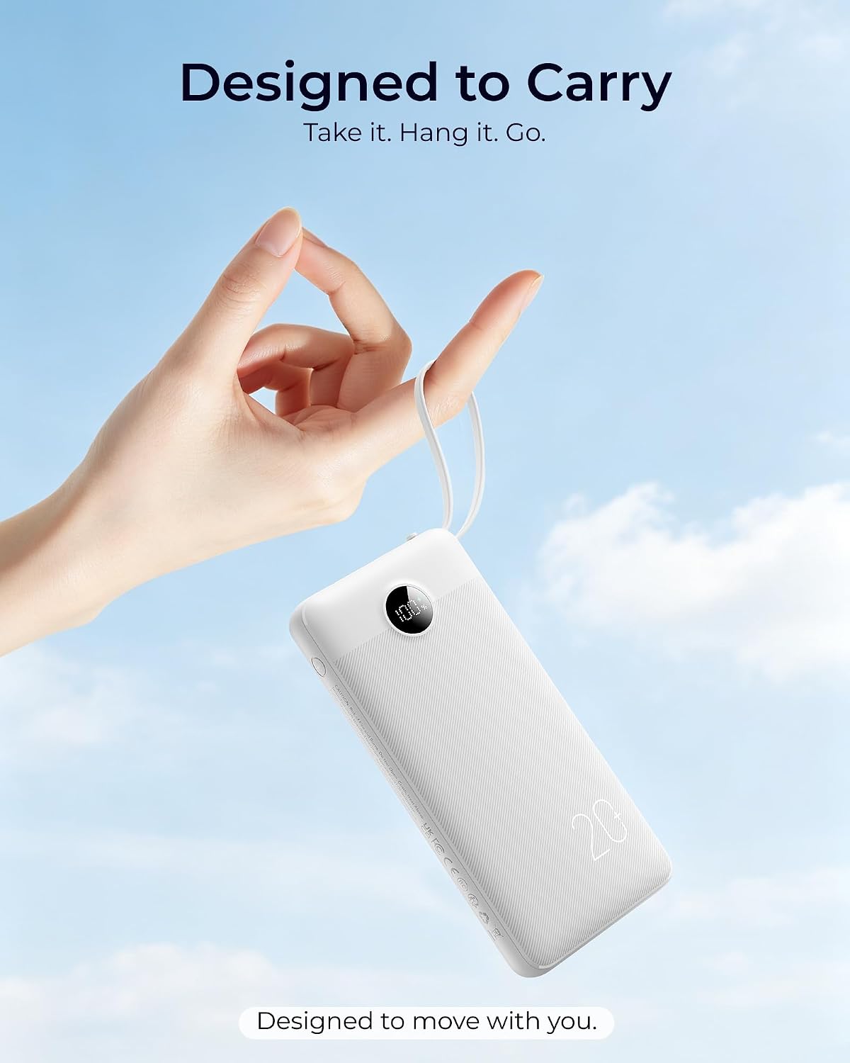 Thumbnail 1 de VRURC T2047Q 20,000mAh Power Bank with 4 Built-In Cables, 22.5W PD