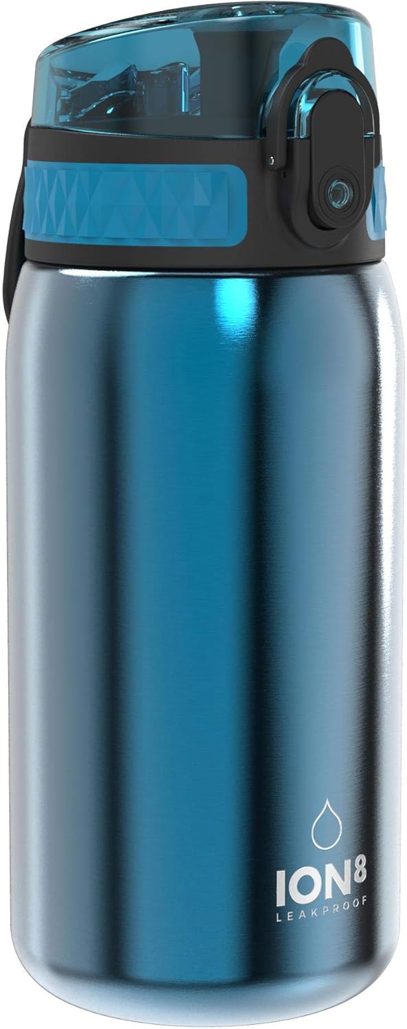 Detalle de ion8 Kinder Trinkflasche Edelstahl 400 ml – Auslaufsicher, leicht, spülmaschinenfest